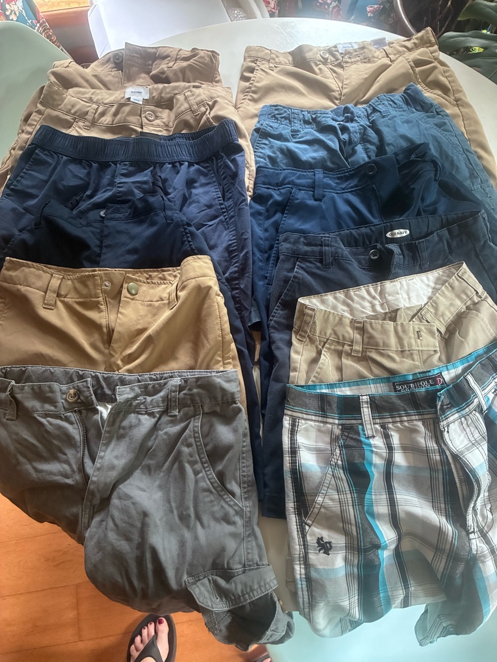Lot of 12 Boys' shorts, Size 14, 12, and 10, Old Navy, UA, Lands' End